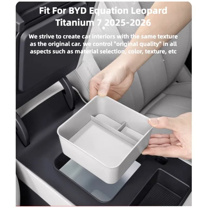 Car Armrest Box Storage Box Fit For BYD Ti 7 2025-2026 Central Control Storage Box Modified Accessories