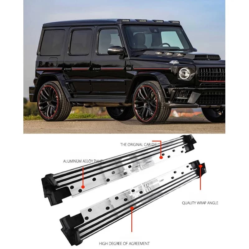 Hot Selling Heavy Duty Matte Black Aluminum Bolt-On Pair of Running Boards For G-Class W463 W464 G350 G500 G63