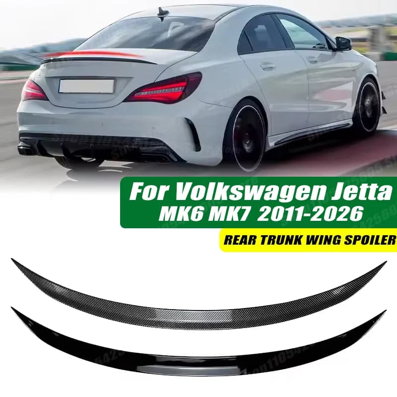 120cm 5D Carbon Look Rear Boot Trunk Spoiler Lip Stick-On Decorative Rear Wing For Volkswagen Jetta MK6 MK7 2011-2026 Model