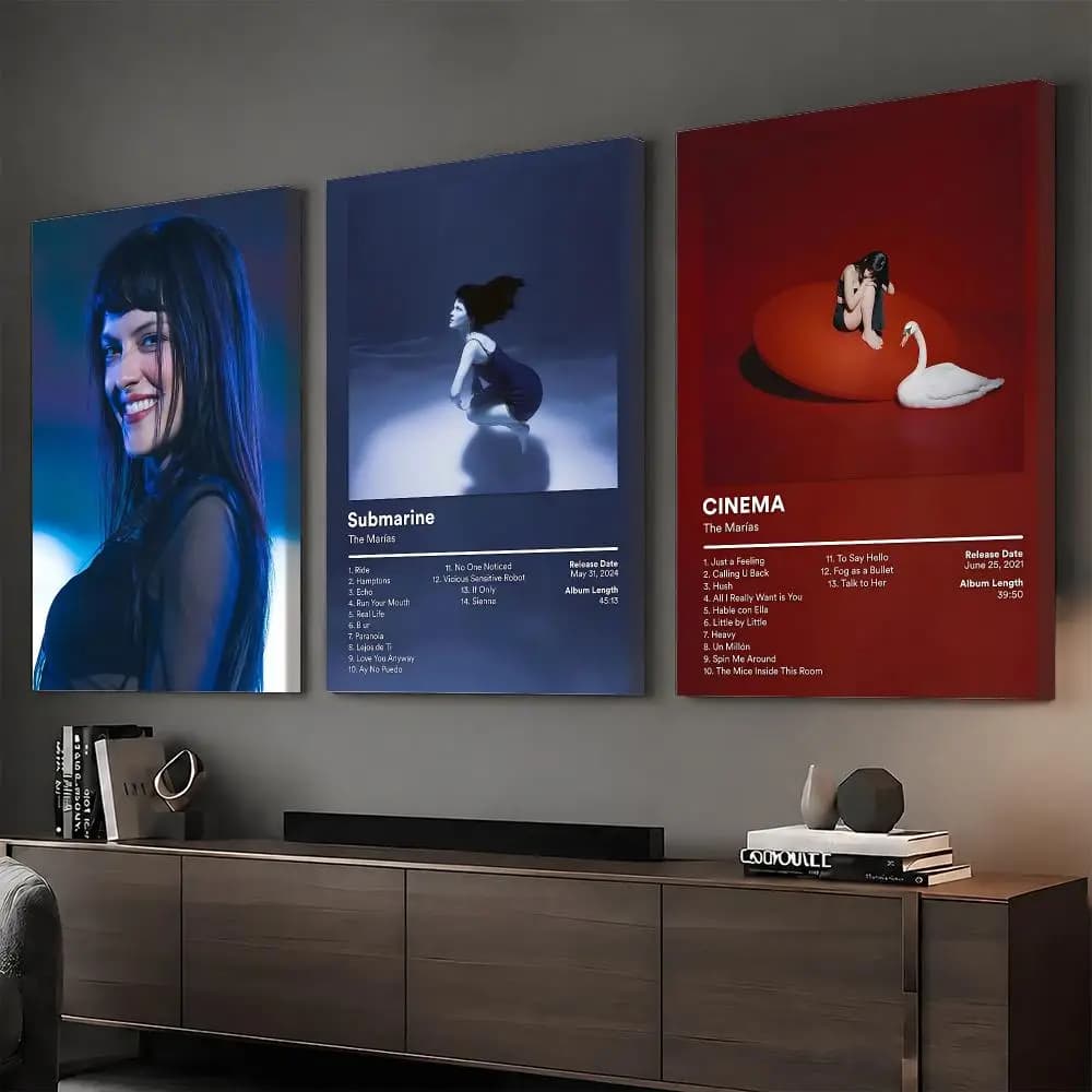 The M-Marias Music Album Painting Calligraphy HD Modern Style Inner Frame Canvas Poster Bedroom Room Hallway Wall Art Decor
