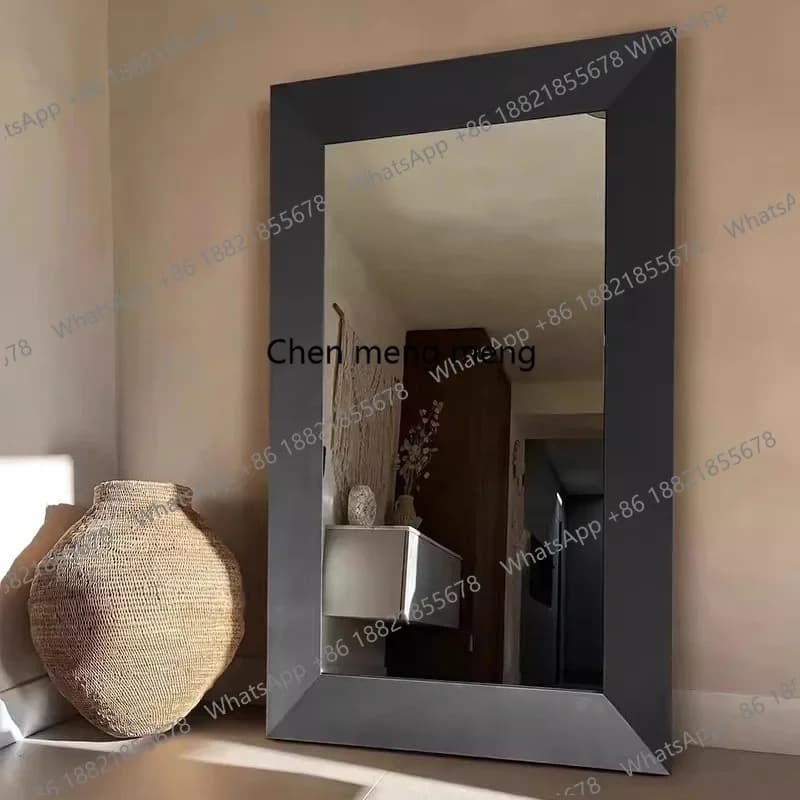 Korean Style Nordic Mirror Modern Big Floor Decoration Square Mirror Wooden Garden Vintage Art Infinity Espelhos Home Products