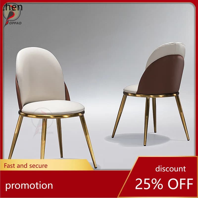 YFY Italian Style Light Luxury Hotel  Banquet Living Room Thickened Steel Chair Dining Table Chair Reception Negotiation Chair