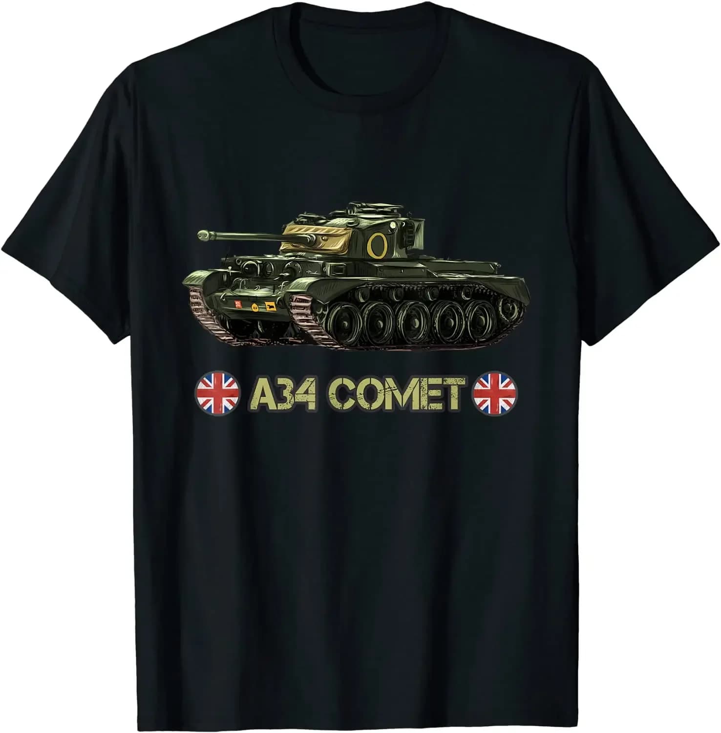 World War 2 British Army Tank A34 Comet Men T-Shirt Short  Casual 100% COTTON  O-Neck  t shirt