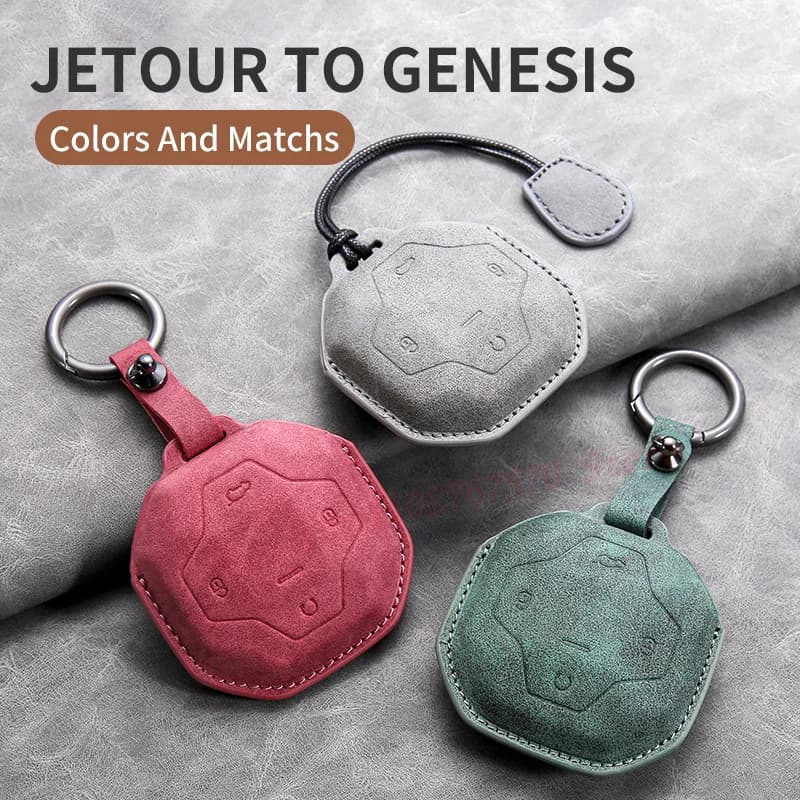 Leather Car Key Fob Cover Shell For Chery Jetour Traveller T2 X70 X90 X95 Dashing X-1 Plus Auto Accessories 2024 2025
