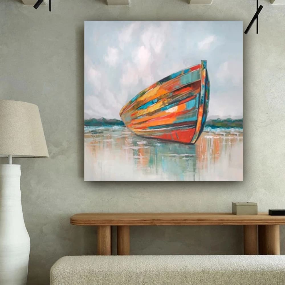 Painting On Canvas In The Scandinavian Style Abstract Handmade Oil Paintings Modern City Architecture Landscape Wall Art Picture