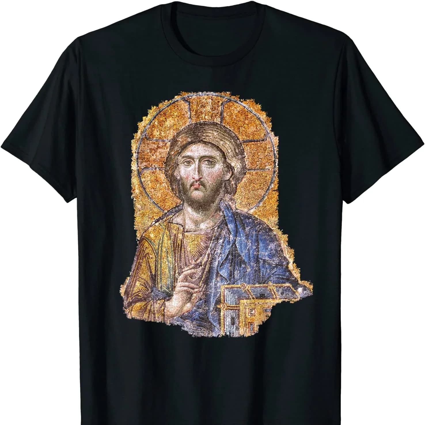 Hagia Sophia Catholic Greek Orthodox Christ Pantocrator Icon T-Shirt 100% Cotton O-Neck Short Sleeve Summer Casual Mens T-shirt