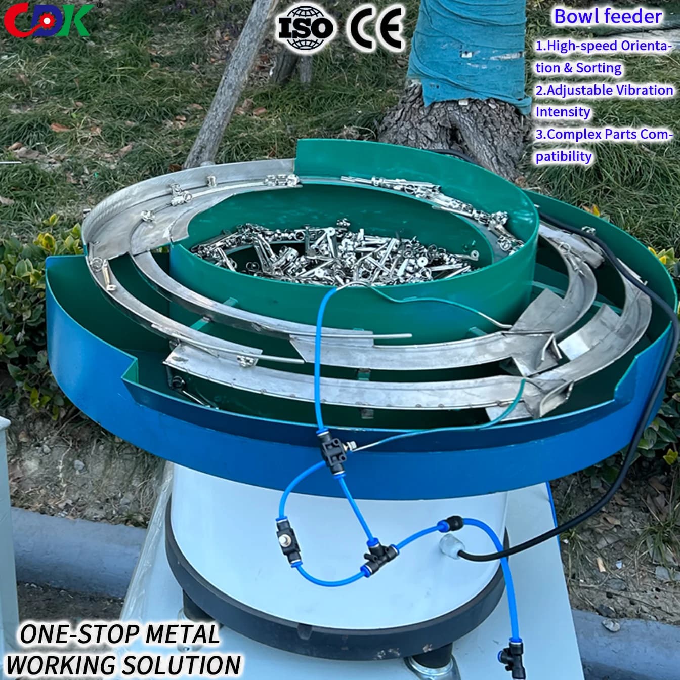 Easy To Install Stainless Steel Vibratory Bowl Feeder With Motor 1 Year Warranty 220V/380V For Part Feeding And Line Feeder
