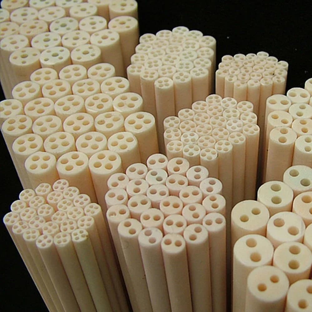 1pcs Alumina Ceramic Tube With 2 Hole OD 1-8mm High Temperature Resistant Insulation Hollow Thermocouple Protection Ceramic Tube