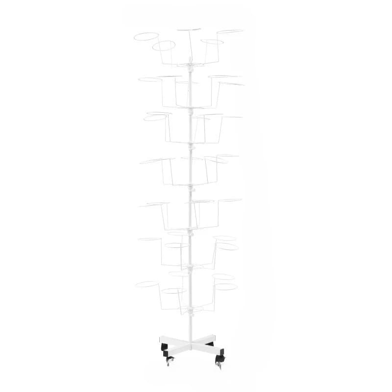 with 35 Hooks Hat Cap Hanger Rack with Wheels7 Tiers Hat Holder Storage Organizer Freestanding Rotating Hat Display Rack Stand