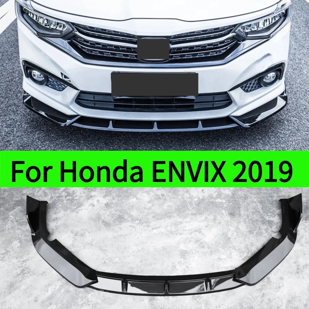 For Honda ENVIX 2019 Matte Black Front Bumper Chin Spoiler Lip Bodykit Car Accessory