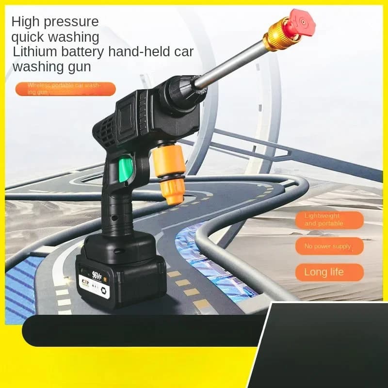 Hidrolavadora Inalámbrica  Alta Potencia y Alto Voltaje, Recargable, con Batería  Litio, Pistola  Agua para Lavado  Autos