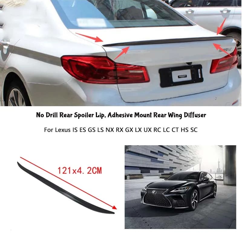 For Lexus IS ES GS LS NX RX GX LX UX RC LC CT HS SC Rear Wing Lip Car Rear Trunk Boot Lip Spoiler Wing