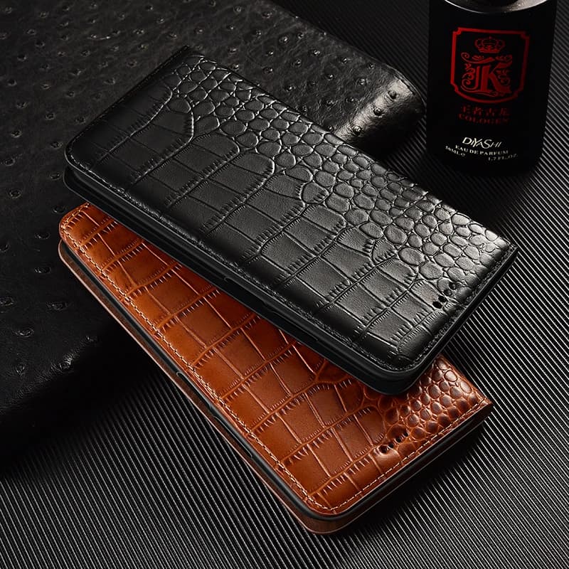 Crocodile Genuine Leather Case For iPhone 11 Pro Max 12 13 Mini XR X XS Max 7 8 Plus SE 6 5S 6S Magnetic Flip Phone Wallet Cover