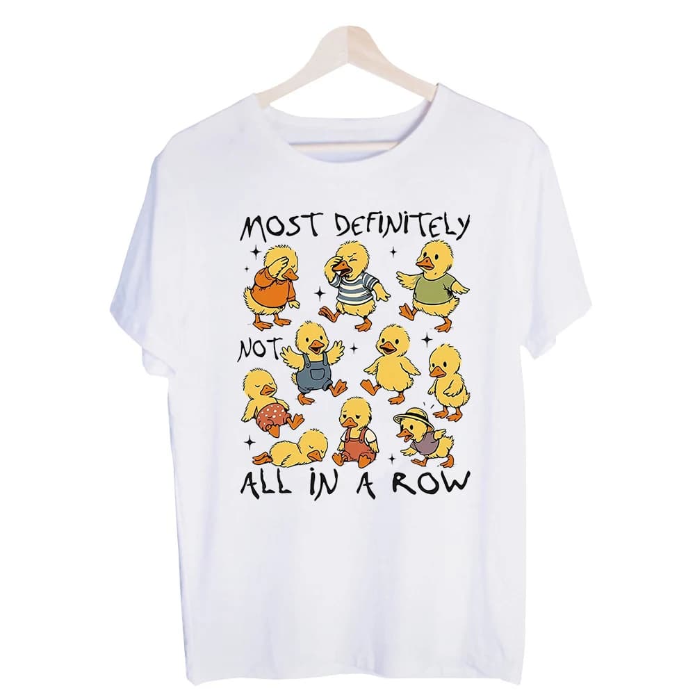 Men's Duck Graphic Tee, Short Sleeve Crew Neck T-Shirt with Slogan Print for Casual Daily Wear