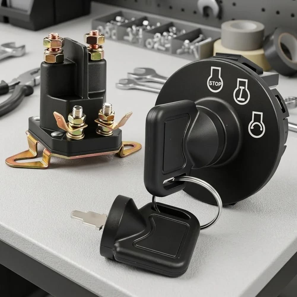 For Toro and For Exmark For Lawn For Mower Ignition Switch with Starter Solenoid 12V 4 Terminal Replacement Kit