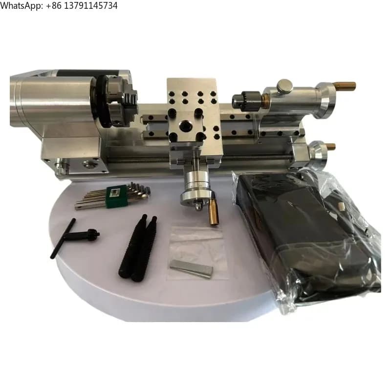 Mini Lathe - Multifunctional Household Woodworking Homemade Small Lathe Portable Desktop Micro-Lathe 24V 80W