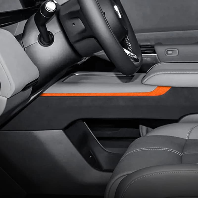 Italian Suede Overlay Interior Trim Stickers for ZEEKR 7X 2025 2026 Metal Decorative Strips On Both Sides Of The Center Console
