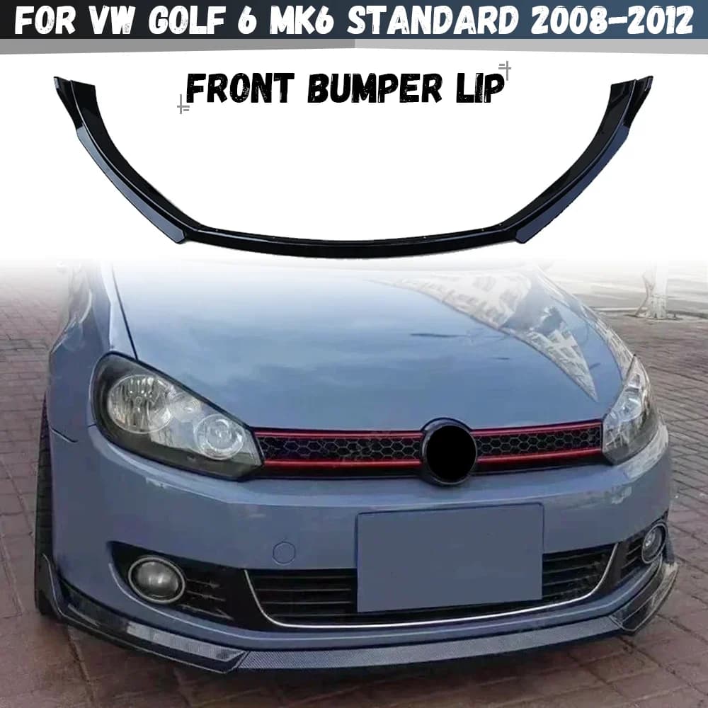 For Volkswagen VW Golf MK6 Golf 6 Standard TSI TDI MPI 2008-2012 Front Bumper Lip Spoiler Splitter Diffuser Canards Tuning