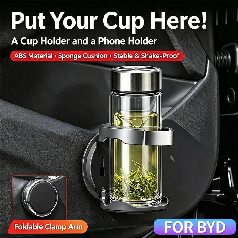 Multifunctional Car Door Clip Cup Holder for BYD ATTO 3 Dolphin Dolphin Mini Seal Tang Han Sealion7 Car Door Cup Storage Rack