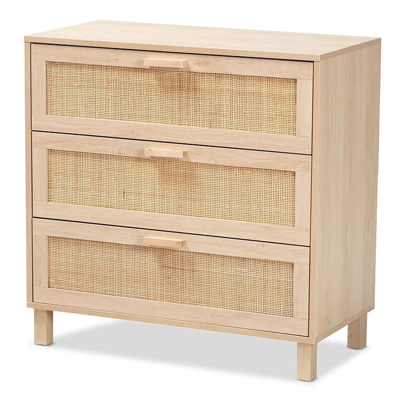 xx-3-Drawer Extendable Modern Flat Wood and Rattan Dresser for Bedroom or Living Room Home Furniture Storage Cabinets*
