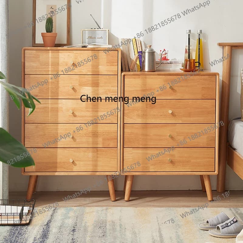 All solid wood, storage, simple lockers, log multi-functional finishing cabinets, chest of drawers