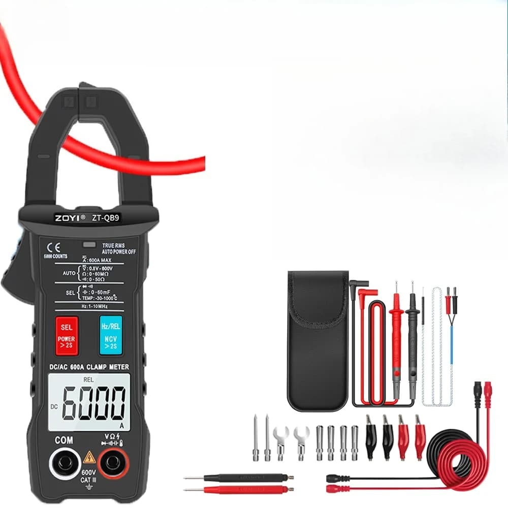 ZOYI ZT-QB9 Digital Clamp Meter DC/AC Current 6000 Counts Multimeter Ammeter Voltage Tester Car Amp Hz Capacitance NCV Ohm Test