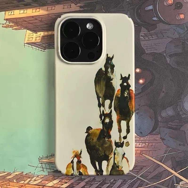 Funny Art Little Dark Horse Cartoon Phone Case for IPHONE 17 Air 16E 15 PROMAX 14 Plus 13 12 MINI 11 16Plus Acrylic Phone Cover