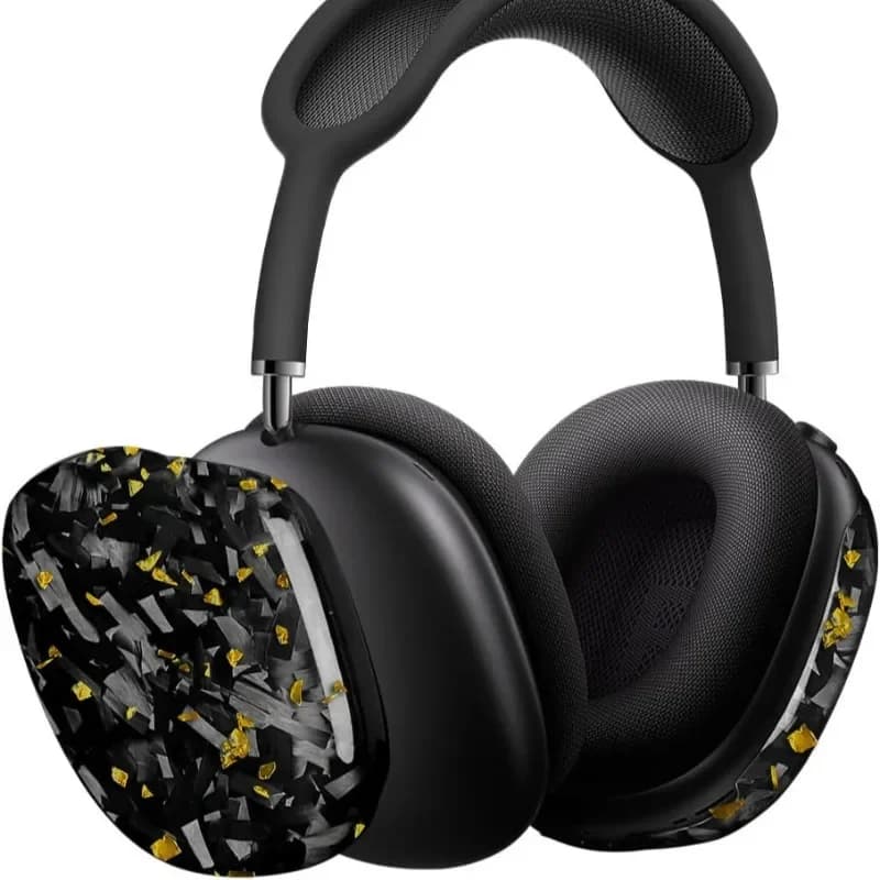 Carbon fiber color forged pattern earphone protective case,  earphone cover