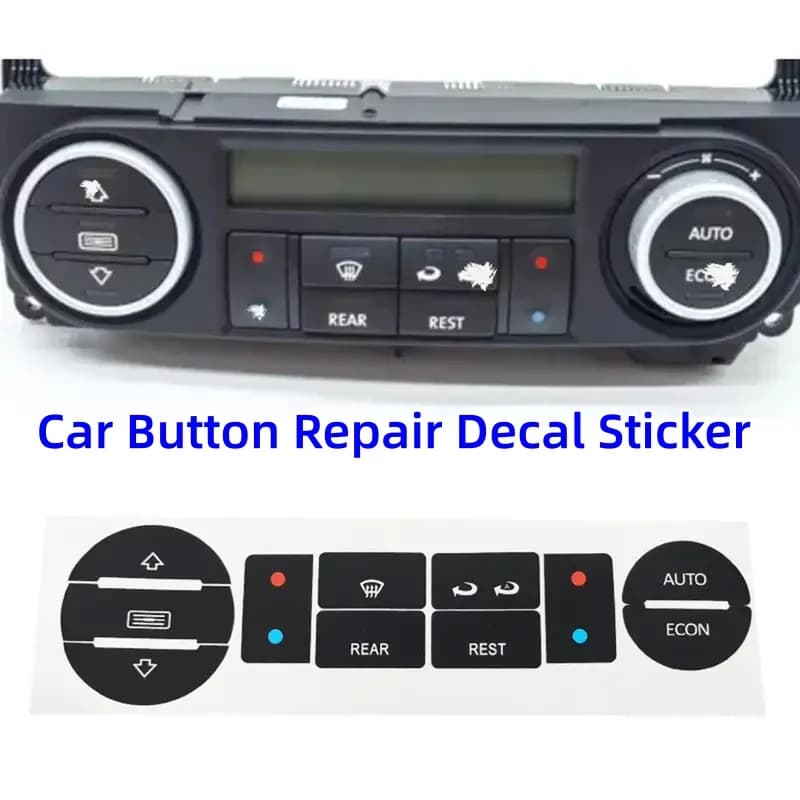 Car Button Repair Decal Sticker For VW T5 T6 Clima Stickers Decals For Repair Worn Button Knob Switch High Grade Vinyl Accessor