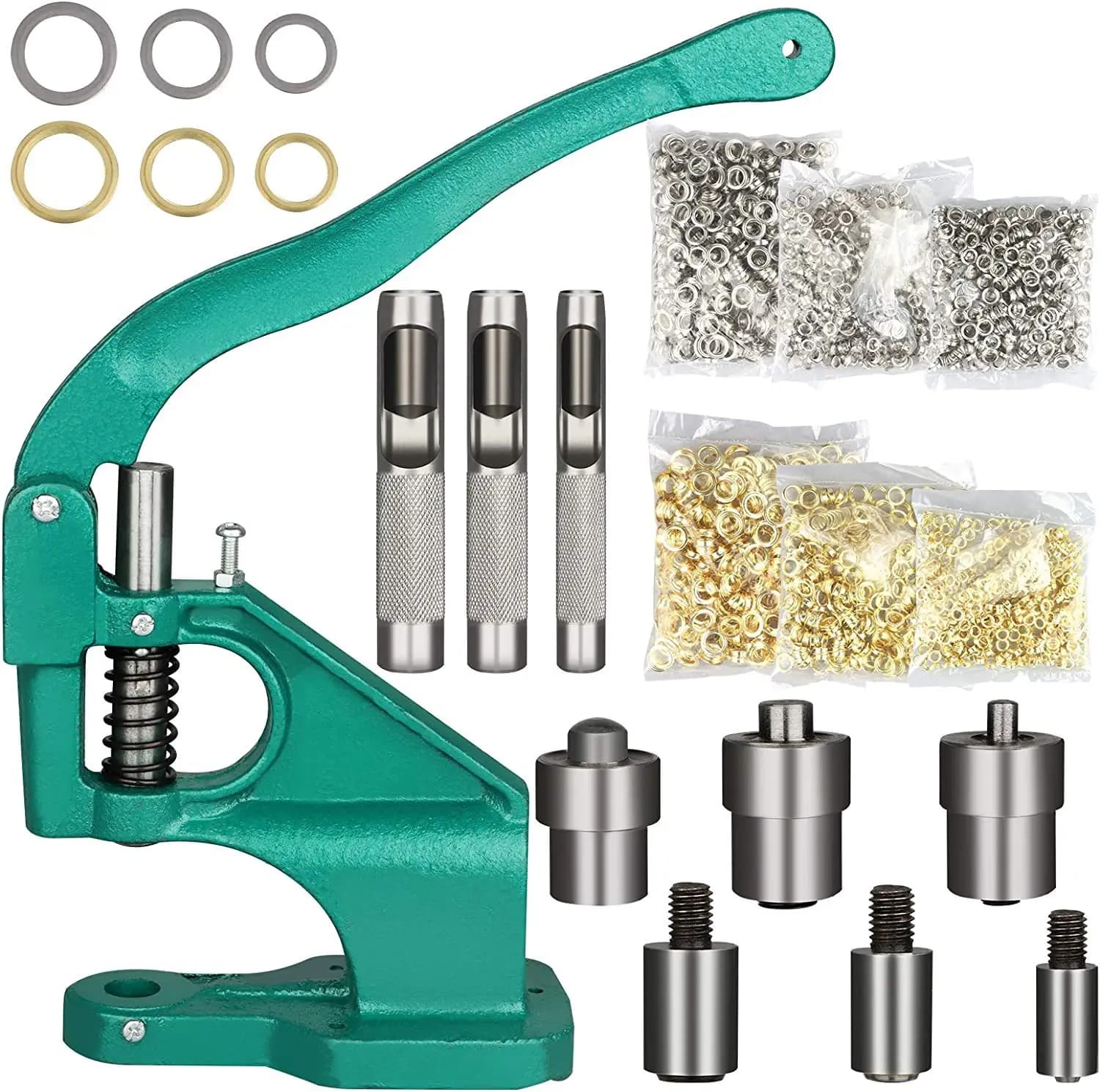 New Steel Manual Eyelet Hole Punch Tool Kit Grommet Die Machine for Pressing Hand Tool Tool Kit