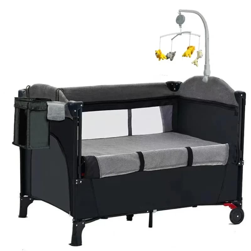 Portable Baby Crib New Multifunctional 4 In 1 Foldable Baby Cot With Diaper Kid Table Cradle Rocker Children Game Bed Furniture
