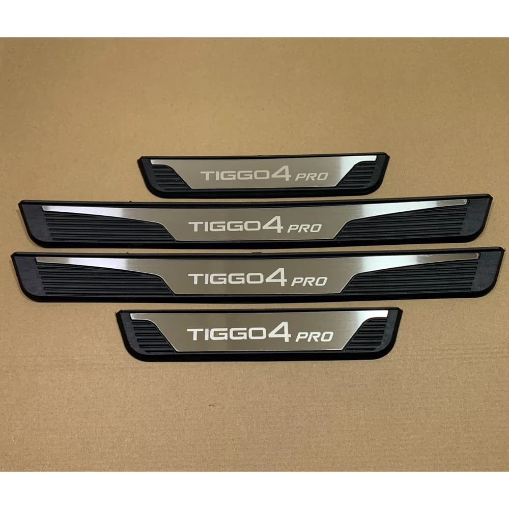 For Chery Tiggo4 Pro Car Door Sill Scuff Plate Trim Protector Accessories Threshold Exterior styling Stickers 2023 2024 2025