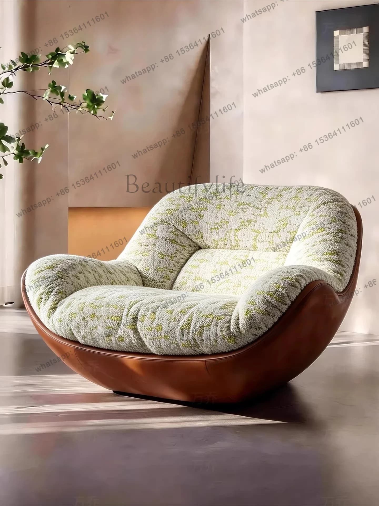 Factory Direct 56Italian minimalist sofa high-end living room single sofa chair simple fabric leisure