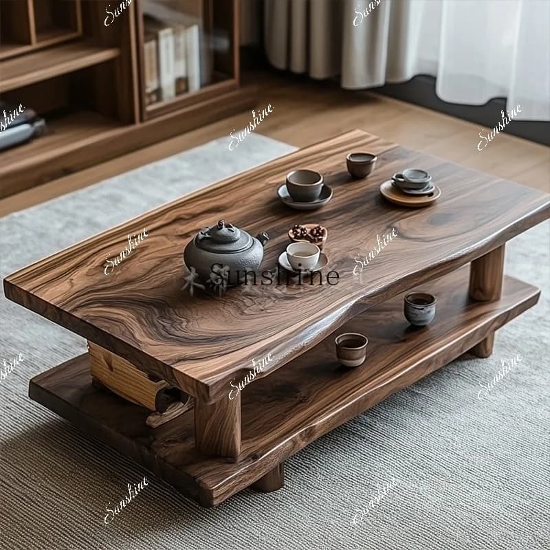 Wabi Sabi retro style old wood low coffee table simple modern atmosphere tea table   FT