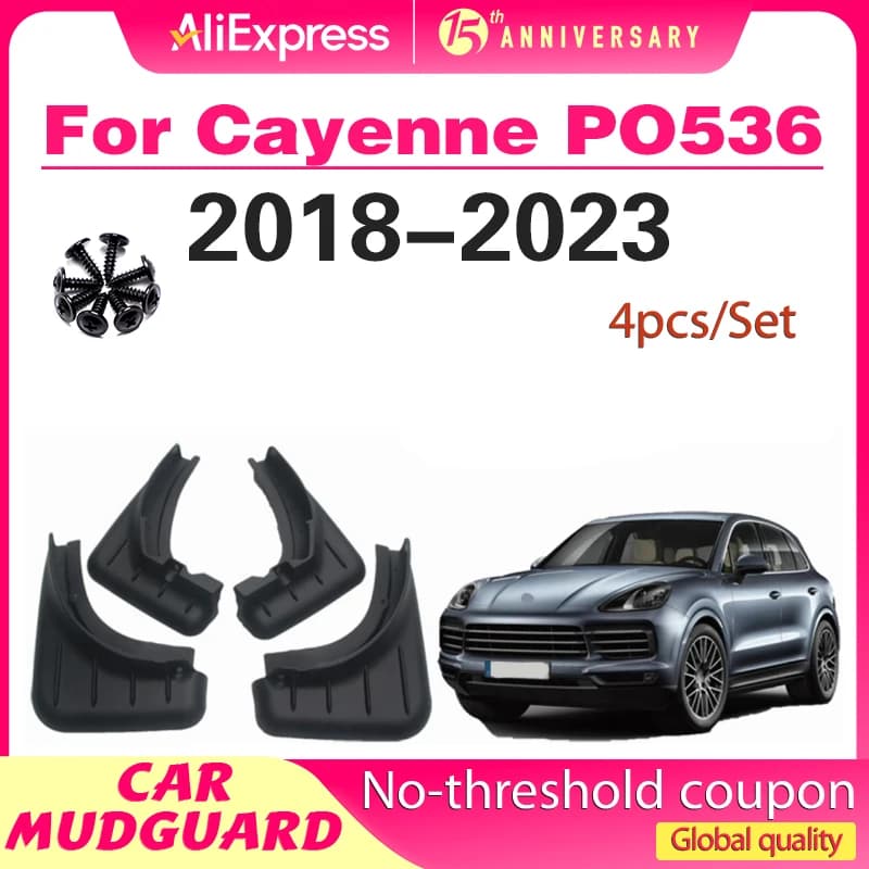 High Quality ABS Plastics Automobile Fender Mudguards Mud Flaps For Porsche Cayenne PO536 2018 2019 2020 2021 2022 2023