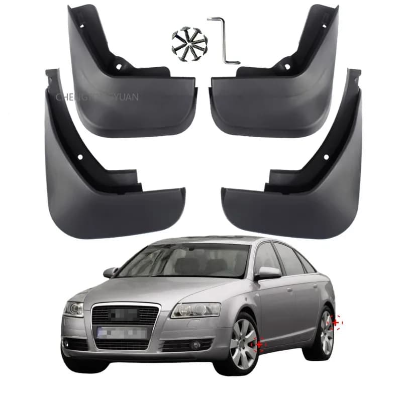 For Audi A6 C6 Saloon/Avant MudFlaps Splash Guards Audi A6 C6 Mudguards 4pcs 2004-2010