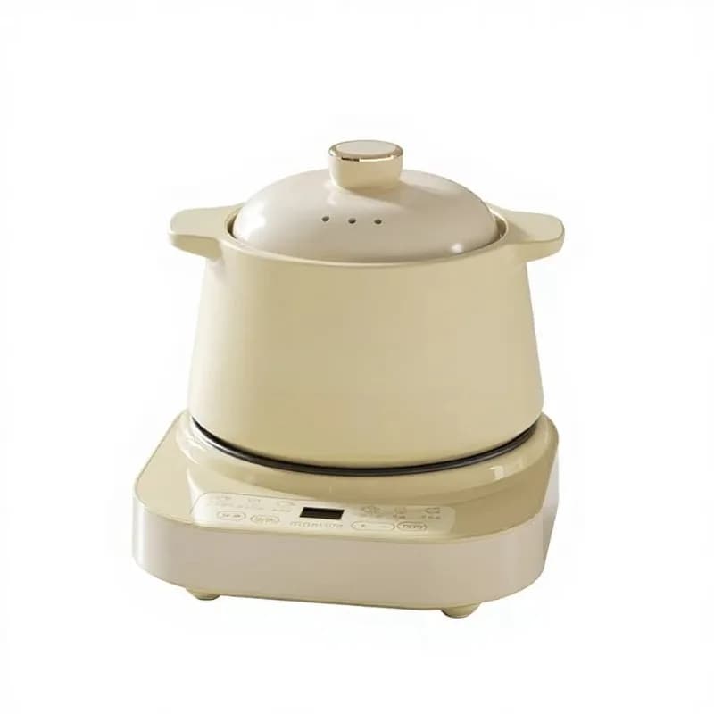 Fully Automatic Electric Stew Pot Ceramic Soup PotFeatures LCD Display 3.17Q Capacity Household Health-Care Cooker 3-Year