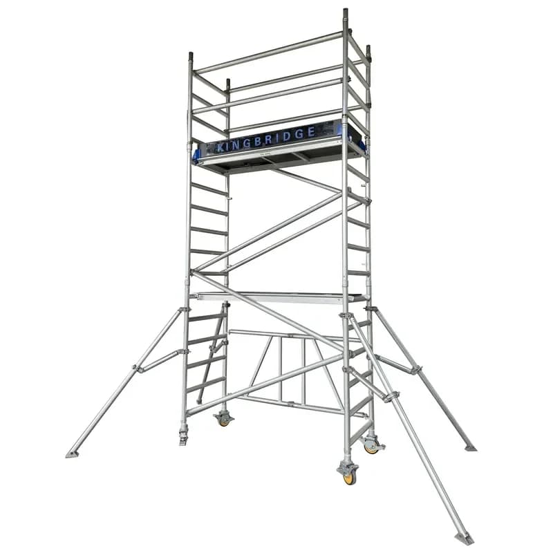 Kingbridge Movable Aluminum Scaffold Standing Height V Fold Design Industrial Folding Scaffold for Building Construction