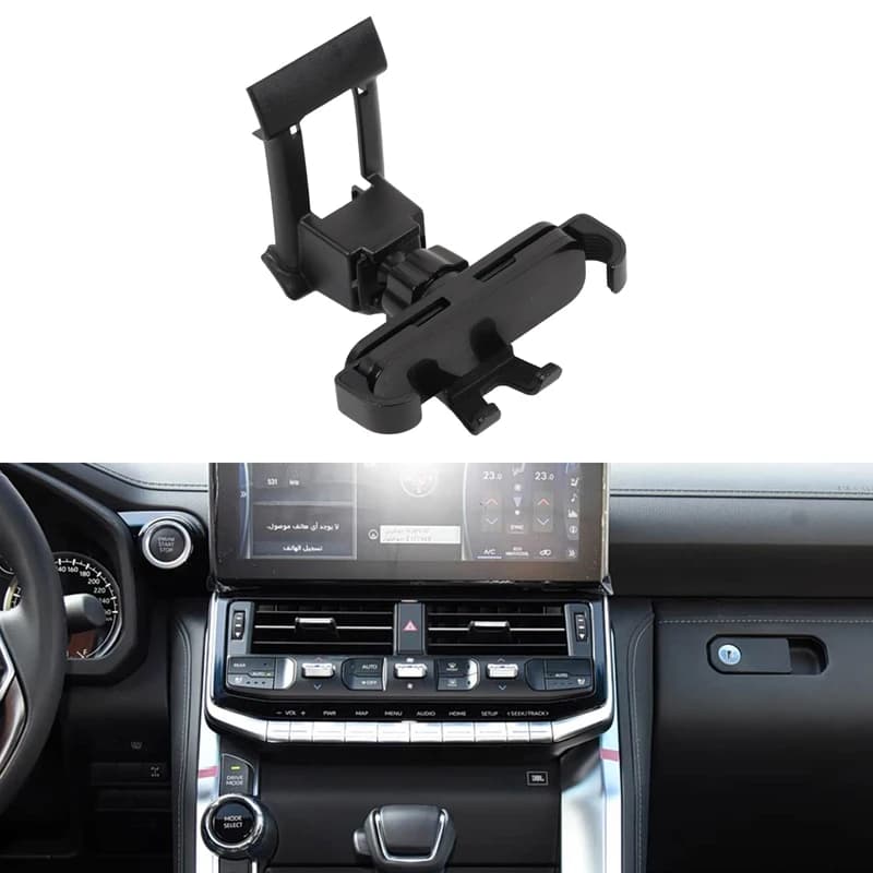 1piece set ABS black For Toyota Land Cruiser LC300 2022+ car central control mobile phone holder car modification accessories