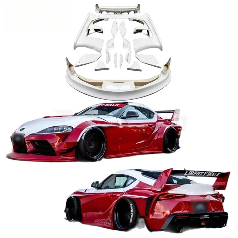 High Quality LB Style Wide Body Kit For A90 2018+ Front Bumper Side Skirts Fender Flares Rear Wing Accessories