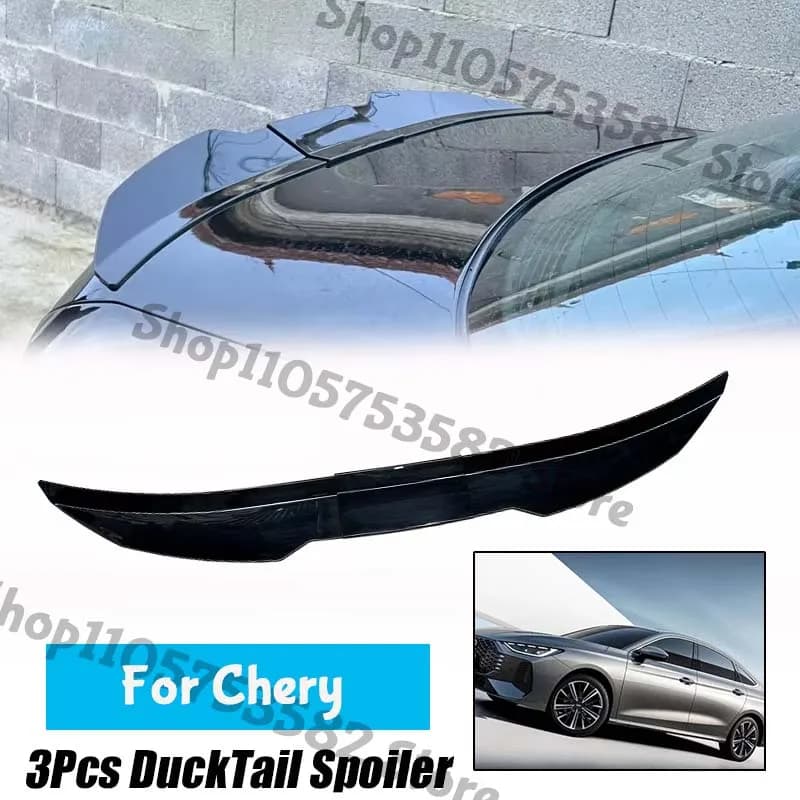 3Pcs Ducktail High Kick Trunk Spoiler For Chery Universal Rear Boot Wing For Multi Models Car