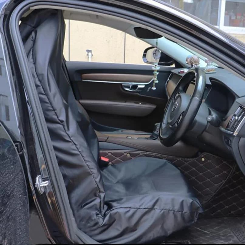 Car Seat Cover for Front Rear Seats Waterproof Antifouling Dust Covers for Steering Wheel Trunk Mat