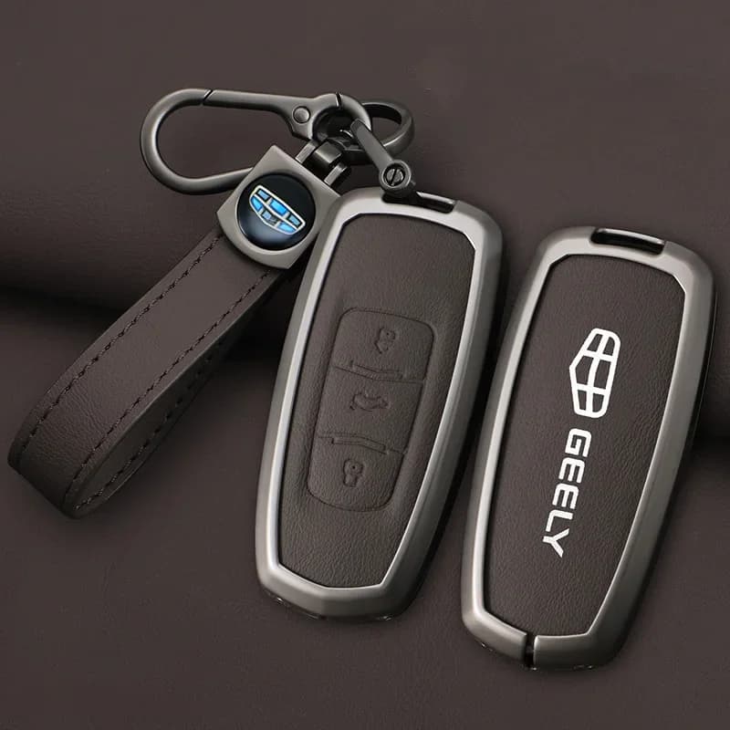 Zinc Alloy Leather Car Case Key Cover Holder for Geely Emgrand 7 GX3 Atlas GS NL3 Gili Emgrand 7 EX7 GT GC9 Protector Accessorie