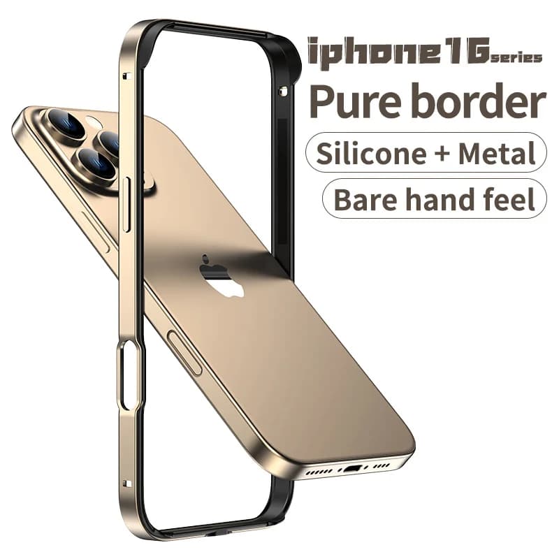 Hybrid Silicone Aluminum Metal Frame Phone Case for IPhone 14 15 Plus 13 12 11 16 Pro Max Shockproof Bumper for IPHONE 16 ProMax
