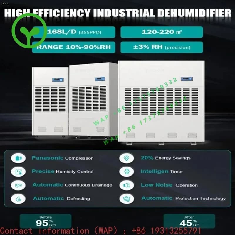 【2026】High Power Indoor Swimming Pool Stainless Steel Industrial Dehumidifier Portable Greenhouse Industrial Dehumidifie