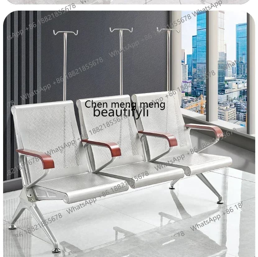 SS Medical Three-Seat Infusion Chair Clinic Row  Sofa Waiting Chair One-Piece Chair Thickened7486