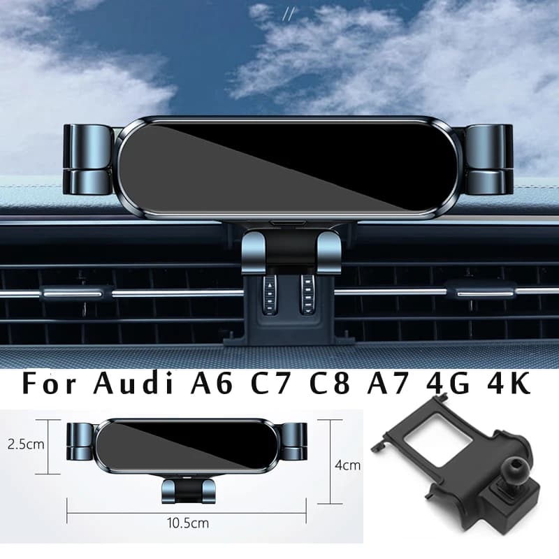 Car Phone Holder For Audi A6 C7 C8 A7 Sportback 4G 4K Car Styling Bracket GPS Stand Rotatable Support Mobile Accessories