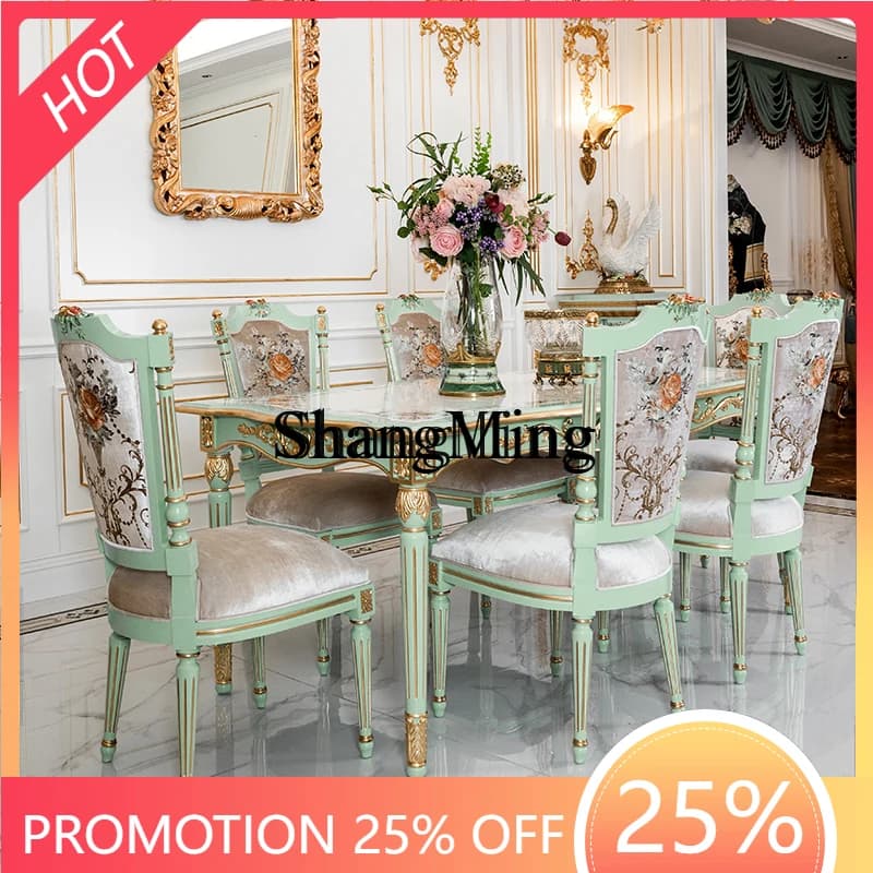 FG good-looking new modern exquisite art painted solid wood home dining table living room rectangular dining table