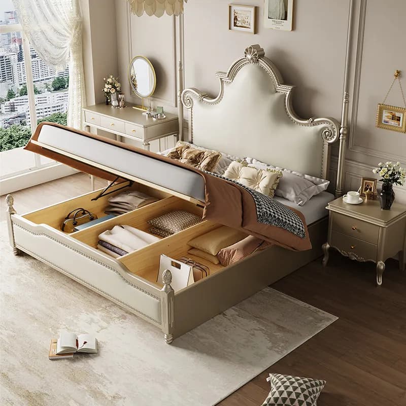 Floor Girls Bed Double Bedroom Luxury Modern Wooden Sleeping Princess Mobile Bed Children Letto Matrimoniale Home Furniture