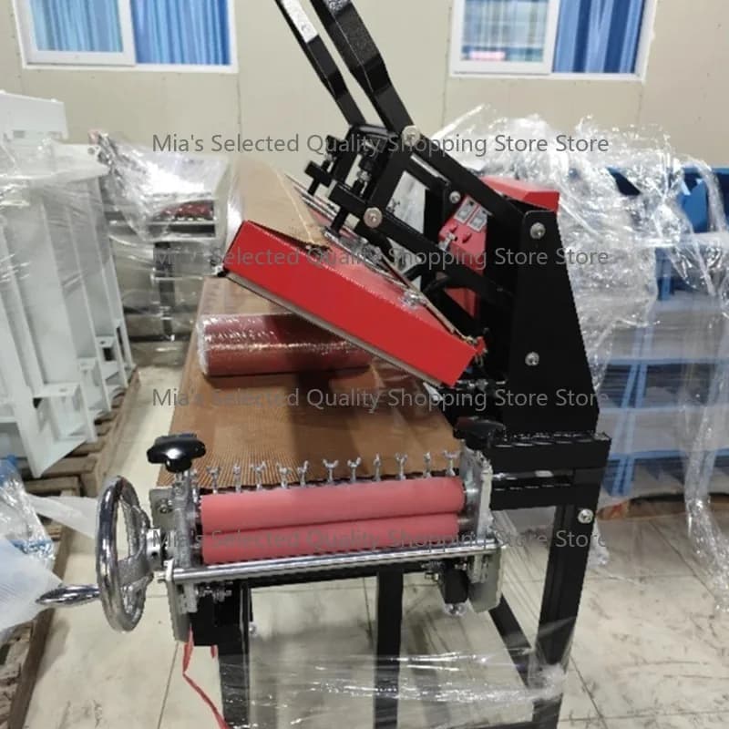 Heating Transfer Press Printing Machine Top Bottom Hot Stamping Double-sided Foil Printer for Ribbon Weaving Lanyard 250x1000MM